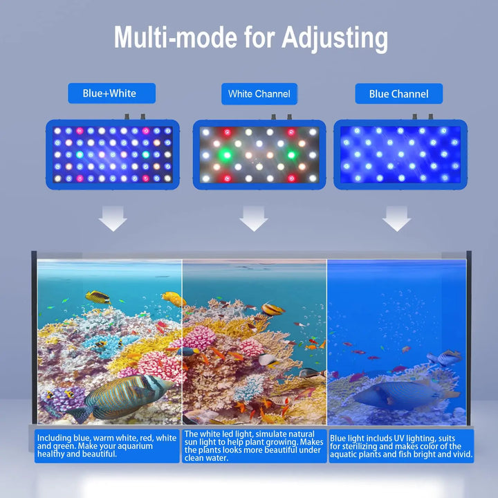 P100 165W LED Aquarium Light for Coral Reef Marine Fish Tank