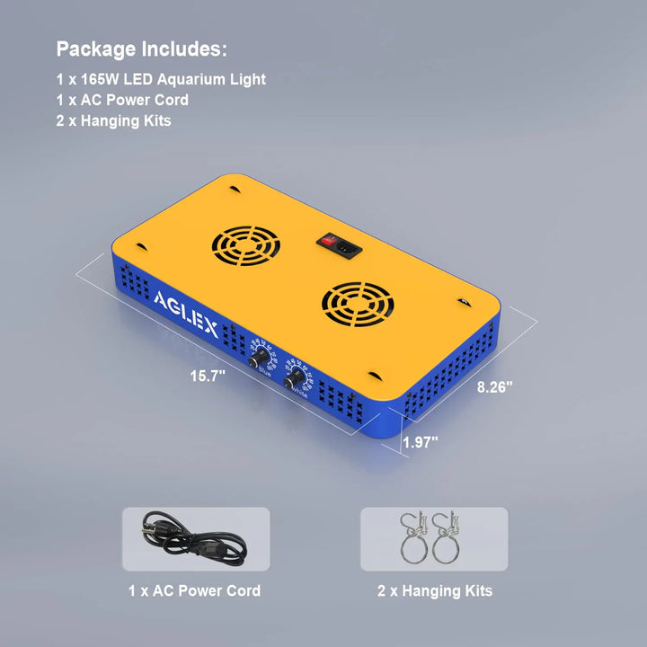 P100 165W LED Aquarium Light for Coral Reef Marine Fish Tank
